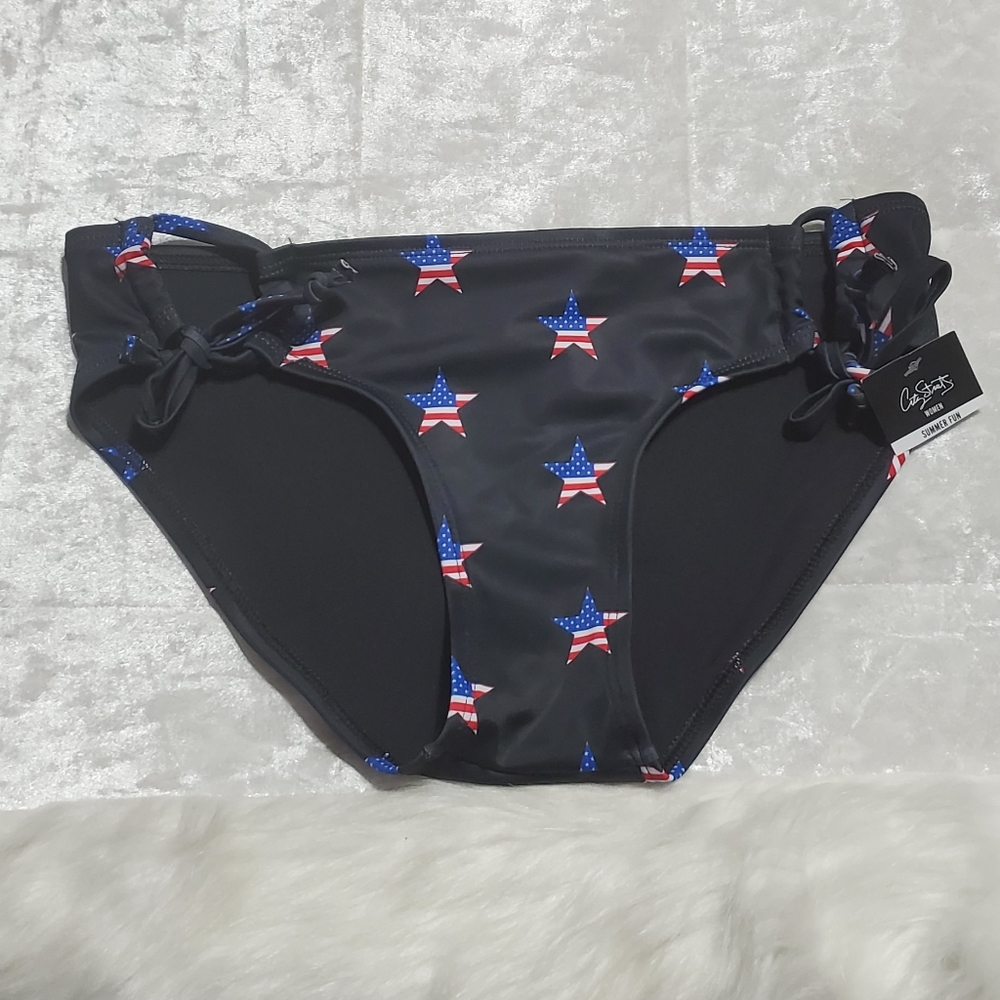 City Streets Black Patriotic Star Swim bottoms